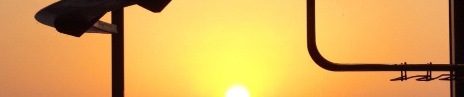 Night at Netanya, Israel, Sunset over Mediterranean Sea