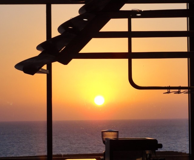 Night at Netanya, Israel, Sunset over Mediterranean Sea