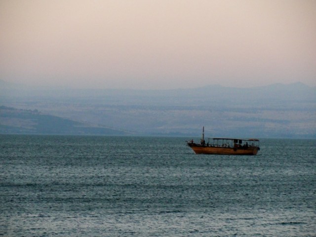 Sea to Sea in Israel, Mediterranean Sea to Sea of Galilee, Boat on Galilee