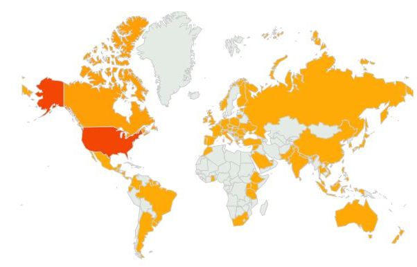 All time Country Visits September 2012