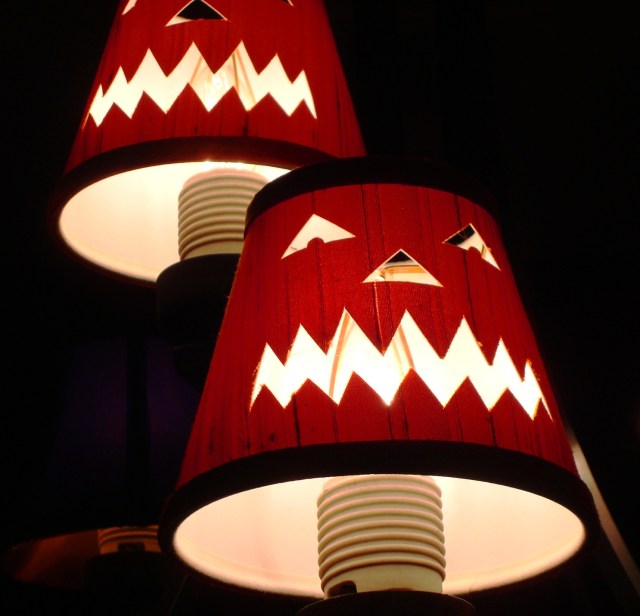 Jack-o-lantern light shades - Big Grin