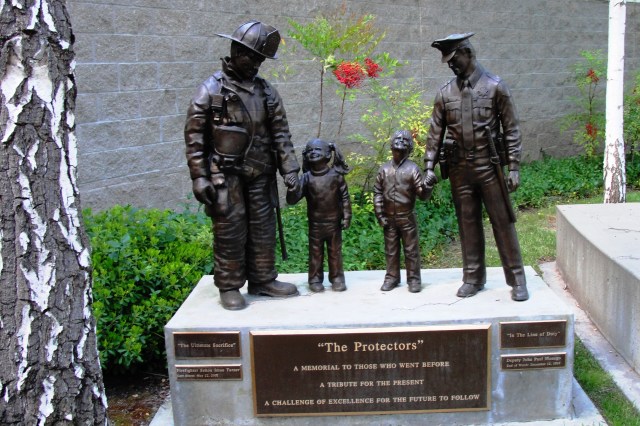 Dublin Protectors Dublin Sculpture - The Protectors - Firefighter and Policeman Memorial