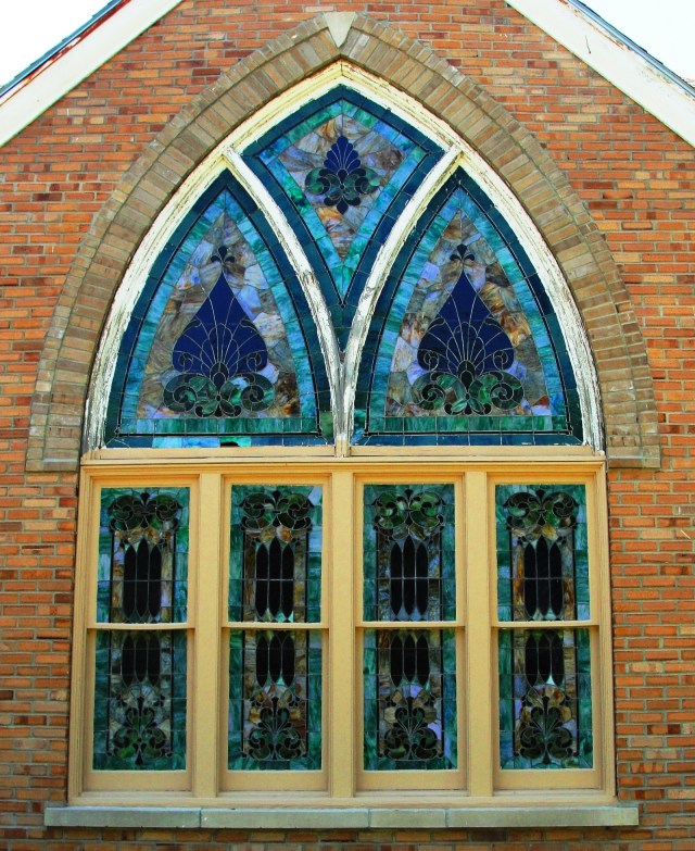 Hamburg Iowa Church of Christ Stained Glass Window