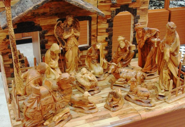 Large Olive Wood Nativity Scene from Bethlehem