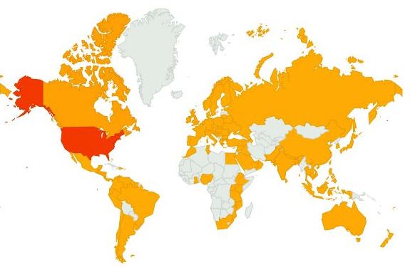 Map of countries who have visited my blog - November 2012