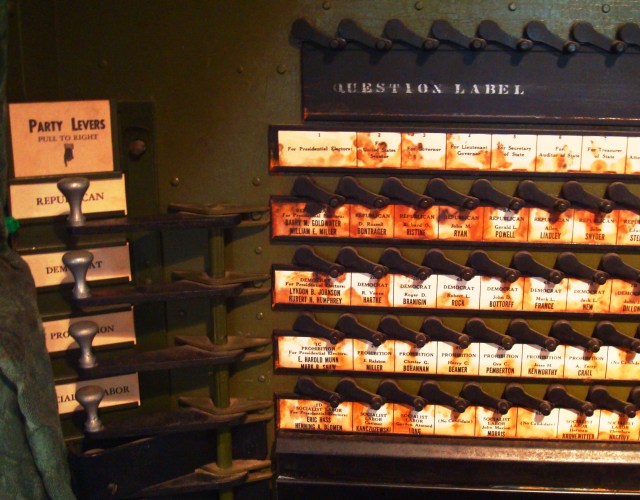 Old Voting Machine - Goldwater - Johnson - Presidential Election