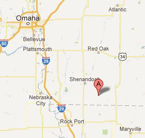 Coin, Iowa - Map of Southwest Iowa