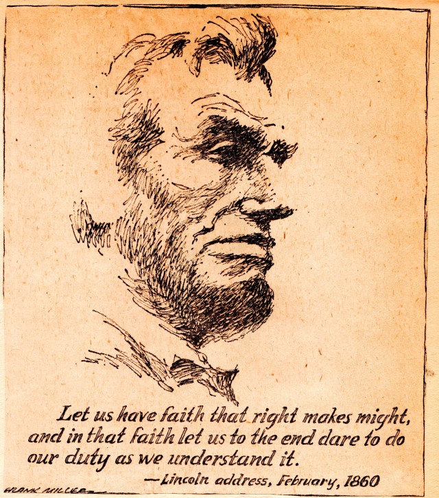 1960 Scrapbook Clipping - Abraham LIncoln - Frank Miller