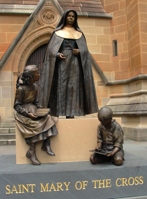 St. Mary's Cathedral, Sydney, Australia - Mary Helen MacKillop - Sculpture of Nun and two children - Saint Mary of the Cross