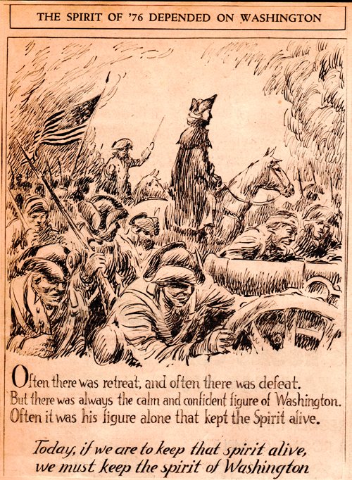 Washington at Valley Forge - Frank Miller Cartoon - Washington's Birthday - Presidents Day