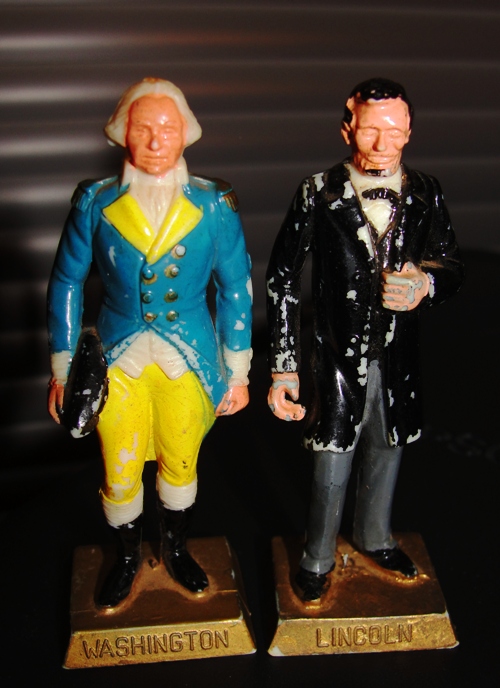 Presidents Washington and Lincoln - Presidents' Day - Marx Presidential Figurines