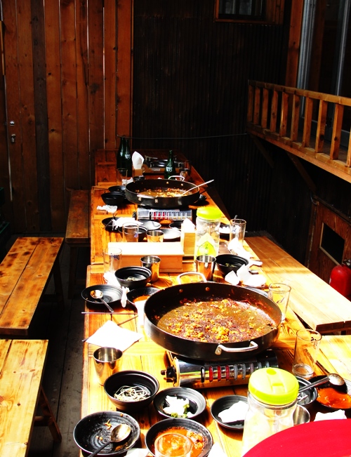 Remains of Dak Galbi - Korean Lunch - Meal Finished - Time to clean up