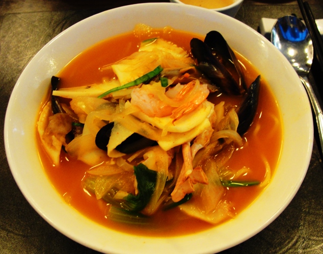Seafood Noodles - Spicy Soup - Soup in Korea - Asian Food - Seafood Soup