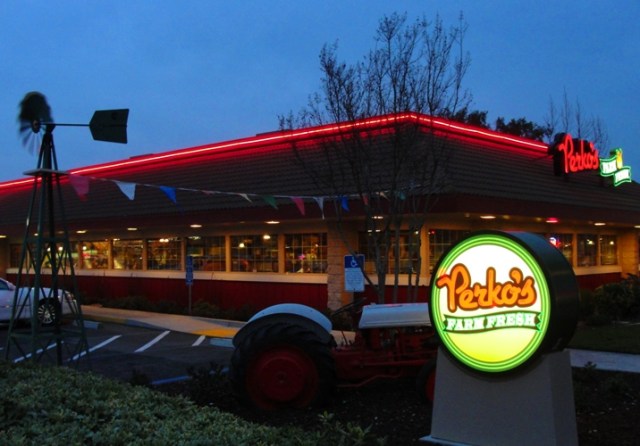 Perko's Restaurant - Outdoor Display - Tractor and Windmill - Lights