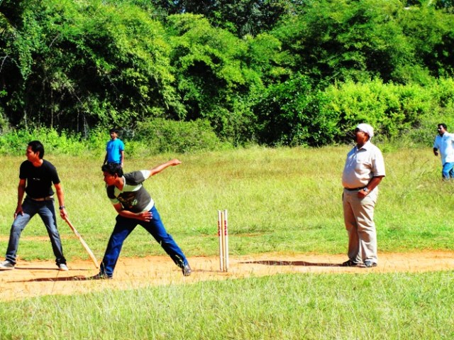 Cricket in India - Bangalore - Playground Cricket - Bowling - Stumps