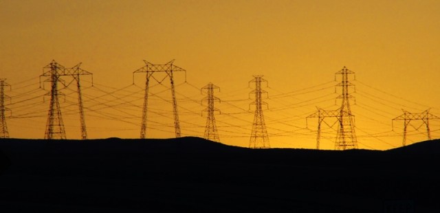 California Sunset - Transmission Line Tower Silhouettes - Altamont Hills - Power Towers
