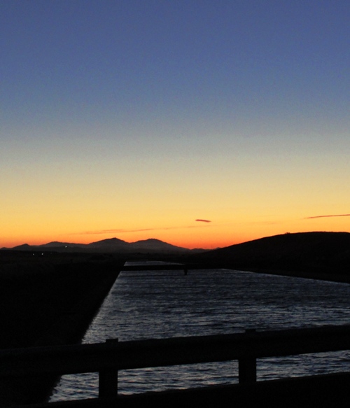California Sunset - Central Valley - Water Canal - Mount Diablo