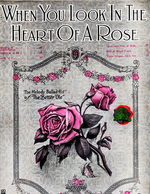 When You Look in the Heart of a Rose - Old Sheet Music 1919 - Marian Gillespie - Florence Methven - Roses