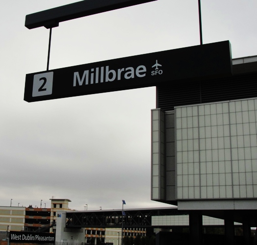 West Dublin Bart Station - Millbrae SFO Line - BART - Bay Area Rapid Transit - Public Transportation - Long Journey