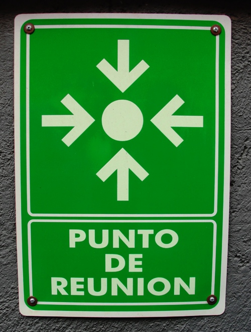 Punto de Reunion - Punto De Reunion Sign - Mexico City - September 19, 1985 Earthquake - Earthquake Evacuation Drill