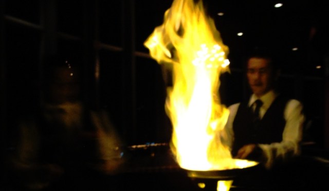 Flambe - Dessert - Bellini - Worlds largest revolving restaurant - Mexico City
