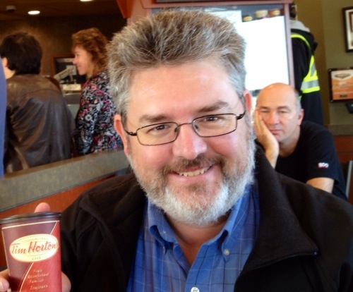 Photo Bombed at Tim Horton's, Jean Luc Picard, Star Wars, Star Trek, George Lucas