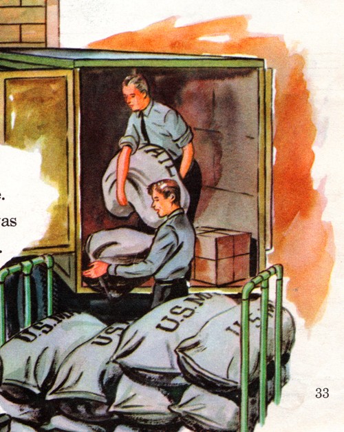 Stories about Sally - Eleanor Thomas - Social Studies - Culture - Pictures Book - Illustrations - Mail System - 1949