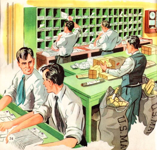 Stories about Sally - Eleanor Thomas - Social Studies - Culture - Pictures Book - Illustrations - Mail System - 1949