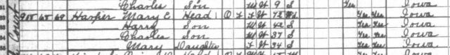 1920 Census - Harper Mansion - Mary Harper Widow - Ottumwa, Iowa