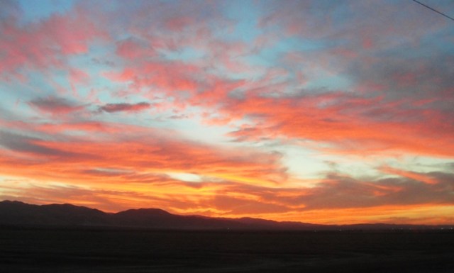 California Sunset - October Sunset - Colorful Sky - Central Valley hills sunset - Darkening Sky