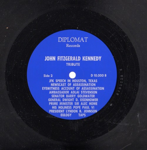 Diplomat Records - John Fitzgerald Kennedy - Tribute Record - Newscast of Assassination