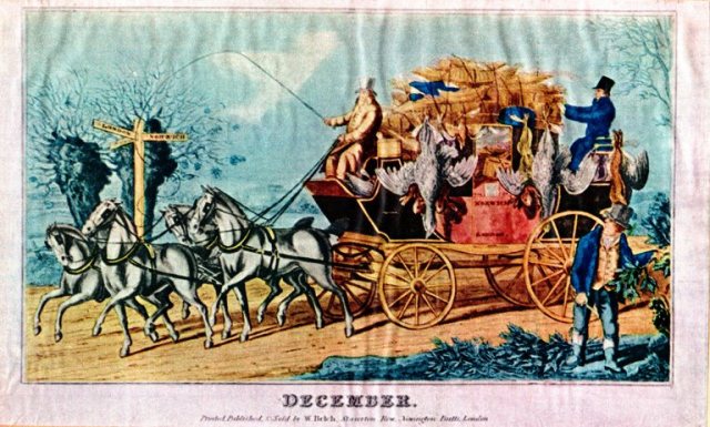 W. Belch - December - London > Norwich - Horses and Coach - 12 Days of Christmas