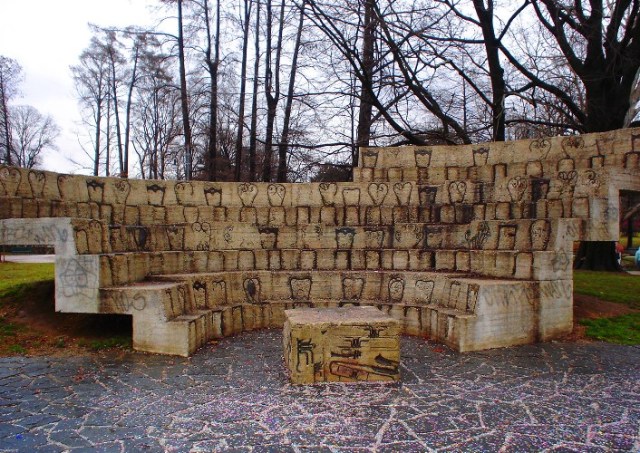 Sempione Park - Milan, Italy - Sculpture - Chairs in Concrete - Park Art - Milano Art
