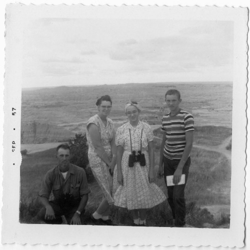 Badlands South Dakota - Sightseeing at the Badlands - 1950's - Family Picture