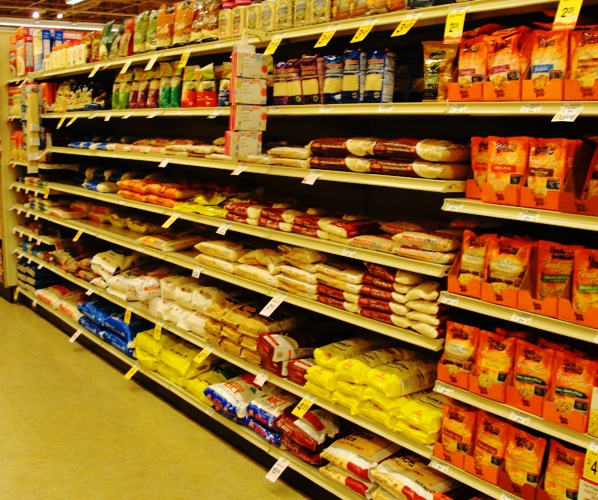 Rice Aisle at Grocery Store - Safeway Rice Aisle - Bagged Rice