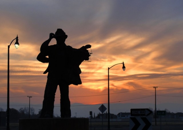 Harvest of Progress - Sculpture - Tracy, California - Sunset and Silhouettes