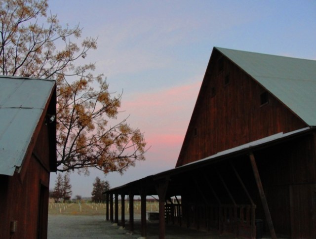 Barn at Dusk - Winter Barn - Barn at Sunset - Backset - Silhouette