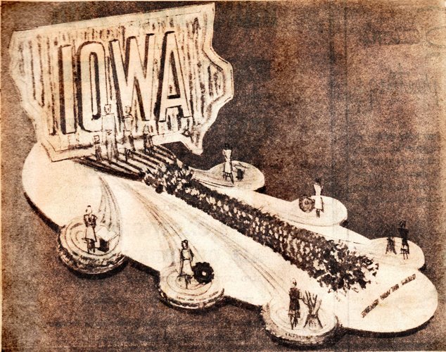 1957 Rose Parade - Iowa - Award Winning Float - Rose Bowl