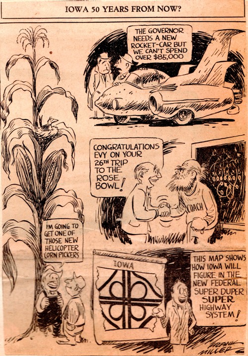 Iowa 50 Years from now - Frank Miller - Frank Andrea Miller - Editorial Cartoon - Des Moines Register