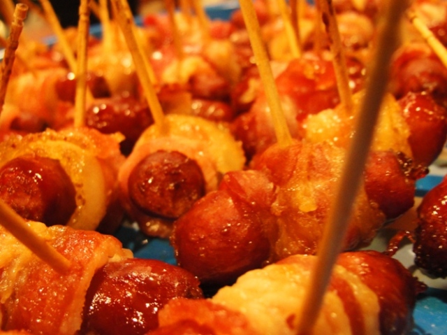 Bacon Wrapped Little Smokies - Mini Hot dogs - Bacon Wrapped - Bacon Goodness - Finger Food