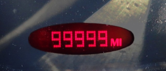 99999 Odometer Reading - Old Blue - Mileage Milestone - 100K Miles - Pontiac