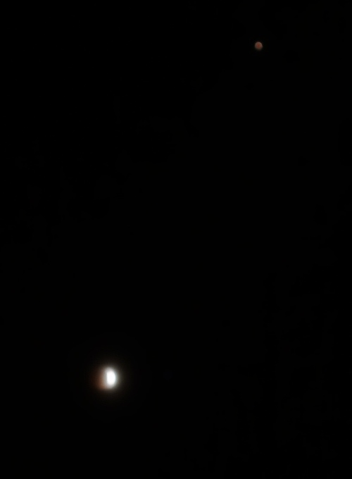 Moon and Mars - Eclipse - Blood Red Moon - Total Eclipse - Lunar Eclipse
