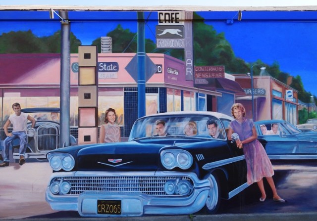 Mural - D.S. Gordon - Cruising Manteca - Yosemite Avenue - Greyhound