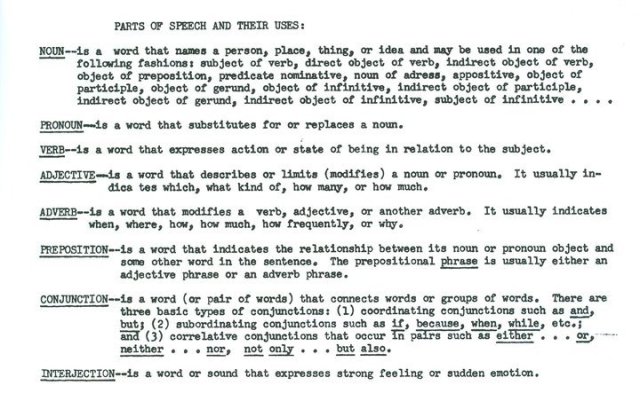 Parts of Speech - Noun, Pronoun, Adjective, Preposition, Conjunction, Interjection - Memorize Verb, Adverb, 