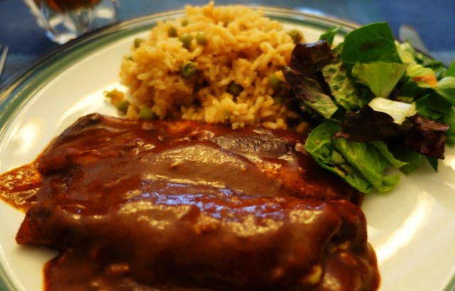 Mexican Food - Enchiladas - Rice - Salad - Mexican meal