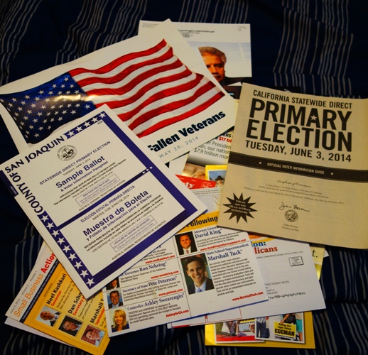 Election material, Sample Ballot, Election Information, Candidate Mailers