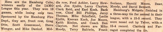 Hamburg Baseball, Hamburg Iowa, Baseball Team, Town Team Baseball, Baseball Sponsor, Hamburg Fire Station
