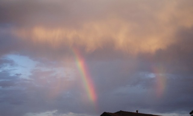 California Summer Rainbow, Double Rainbow, Rainbow, Storm Clouds