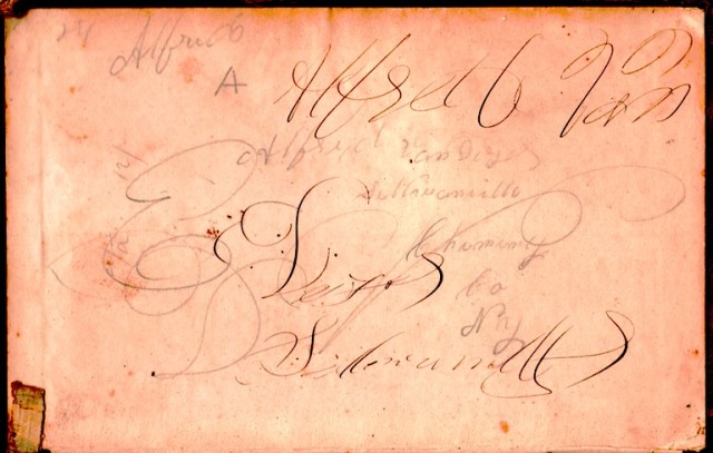 Old School Book, Signature of Ancestor, Chemung, Sullivanville, New York, Van Duzor