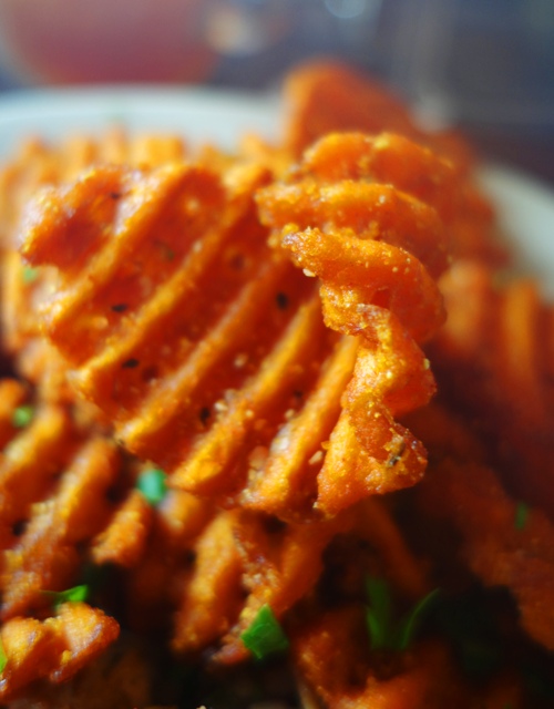 Sweet Potato Fries, Waffle Cut Fries, Waffle Cut Sweet Potato Fries, BBQ Lunch